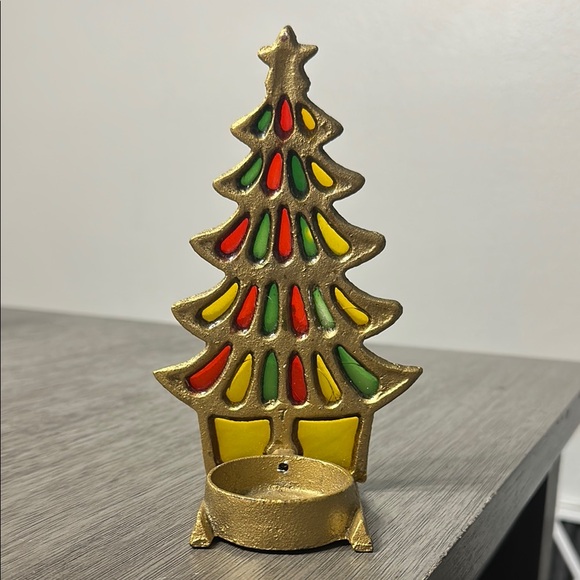 Festive Gold Christmas Tree Ornament - Picture 3 of 5